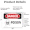 Signmission Poison Danger Sign, Vinyl Decal, 10in W x 7in L, 2PK OS-2PACK-DS-D-710-L-2039 - alternate 6